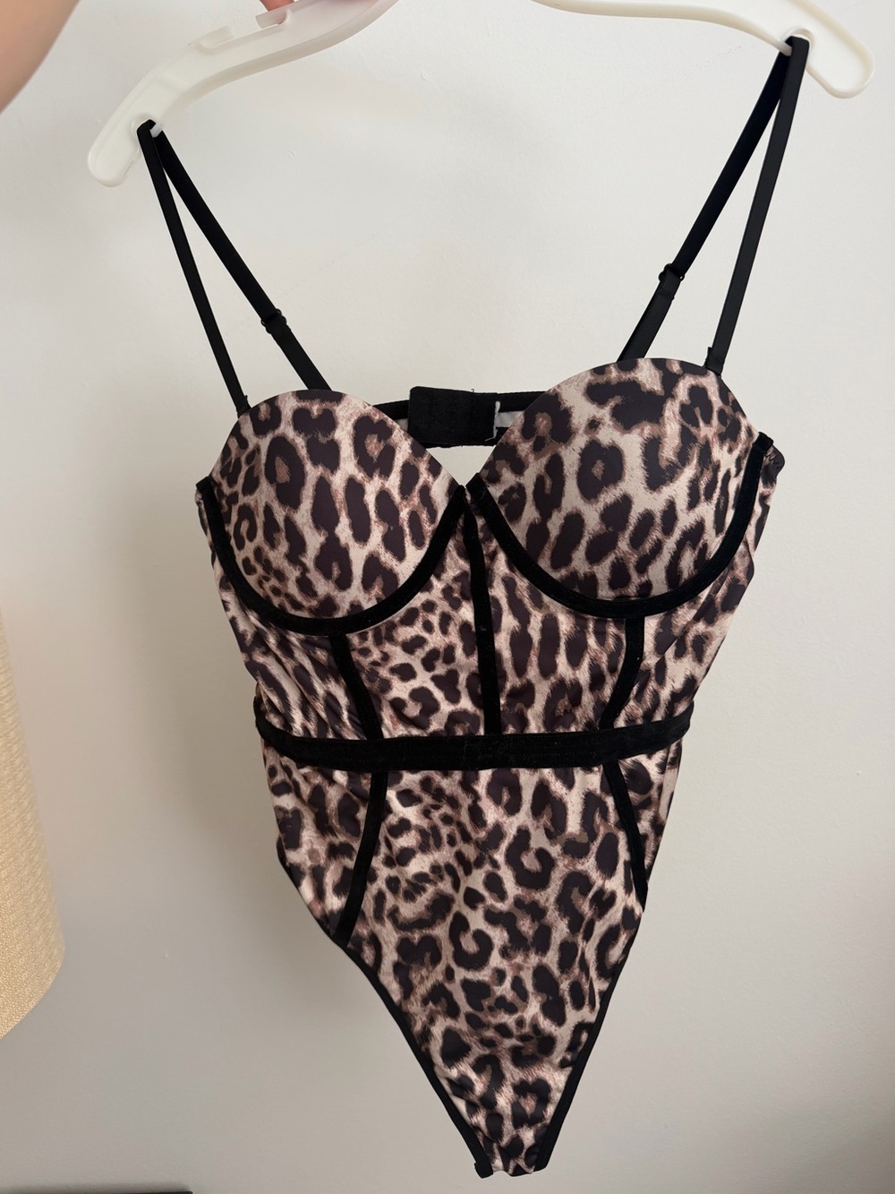 Leopard Print Bustier One-Piece Bodysuit